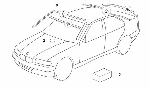 Cubierta trasera OEM 51318169452 para BMW Serie 3 E36. Pieza original BMW para la zona de la cerradura del maletero. Ideal si necesitas sustituir la tapa de protección trasera en tu BMW E36. Original BMW.