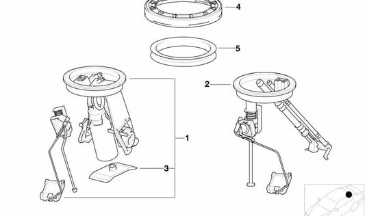 Unidade de remessa de combustível à direita OEM 16141184748 para BMW E36. Peça original da BMW.
