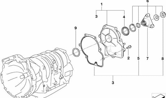 Kit de reparación del flange de salida OEM 24217515389 para BMW E46, E39. Original BMW.