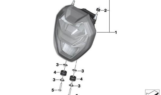 Faro LED delantero OEM 63128395658 para motos BMW S 1000 R (K63) desde 03/2020. Original BMW Motorrad.