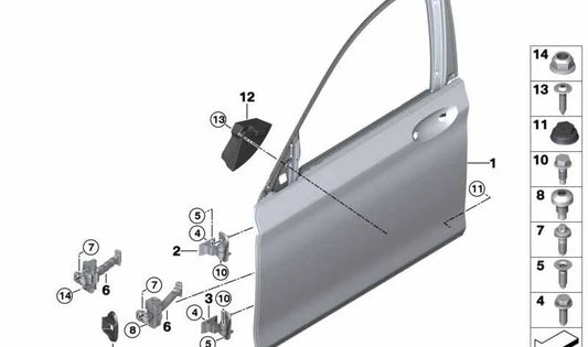 Absorbente de impacto puerta delantera derecha OEM 51717333080 para BMW G11, G11N, G12, G12N. Original BMW.