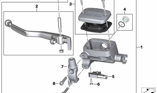 Pieza opresor izquierda OEM 32728565305 para motos BMW C 600 Sport, C 400 GT, C 400 X. Original BMW Motorrad.