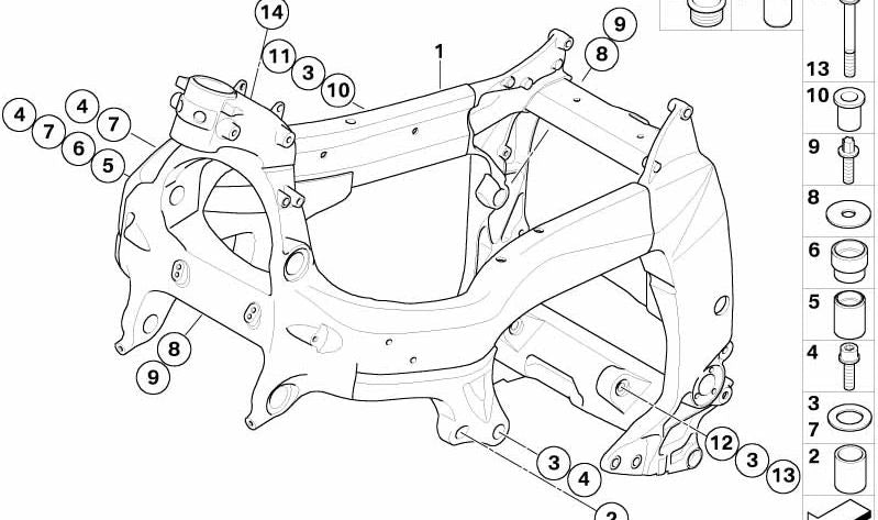 Casquillo OEM 46717691623 de 30 mm para motos BMW K1200GT, K1300GT (K44). Original BMW Motorrad.