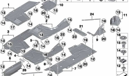 Protector covers right rear right OEM 51758055220 for BMW F20, F21. Original BMW.