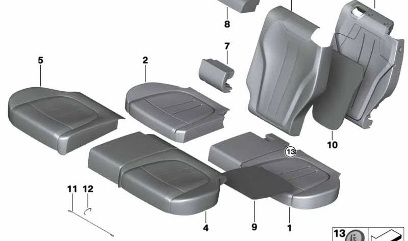 Soporte intermedio asiento OEM 52207364124 para BMW F15. Original BMW.