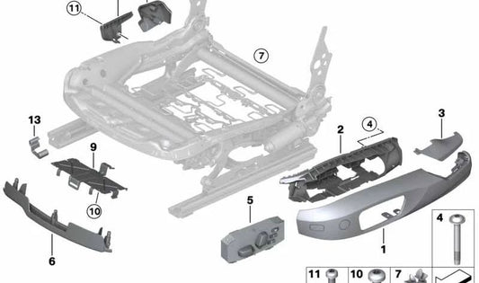 Impostazione del sedile anteriore sinistro per BMW E81, E82, E88, E92, E92N, E89 (OEM 61319275071). BMW originale