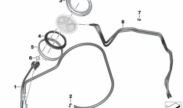 Bomba adicional de combustible OEM 16117685978 para BMW Motorrad R 1200 GS (RK25, tipo 0307) fabricada entre 2003 y 2007. Recambio original BMW Motorrad.