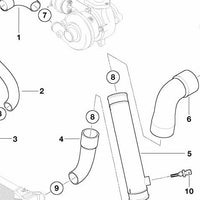 Tubo de pressão turbo OEM 11612249524 para BMW E46 e X5 E53. BMW genuíno.