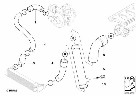 Druckrohr für BMW E39, E38 (OEM 11617786531). Original BMW.