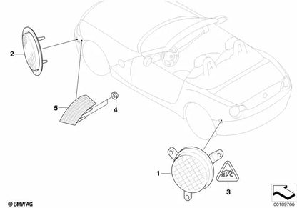 Luz de presença lateral traseira esquerda para BMW Z4 E85, E86 (OEM 63147046039). BMW originais.