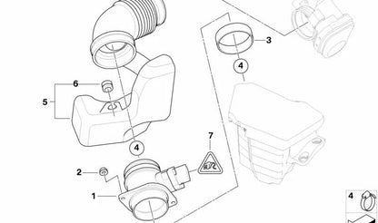 Medidor de masa de aire de película caliente para BMW E81, E87, E90, E90N, E91N, E92 (OEM 13627566986). Original BMW