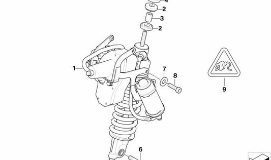 Pata telescópica delantera OEM 31427674902 para motos BMW R1200RT (K26, 2004-2009) con sistema ESA. Original BMW Motorrad.