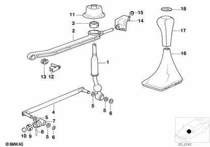 Hebelwechsel für BMW E34, E32, E38 (OEM 25111221779). Original BMW