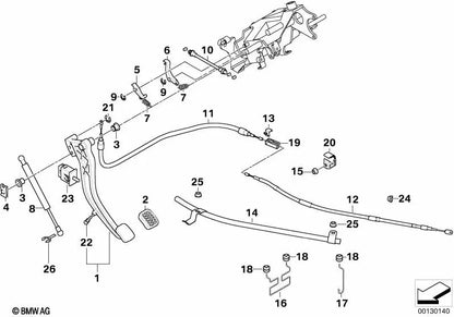 Resorte de tracción para BMW E38 (OEM 35511162021). Original BMW