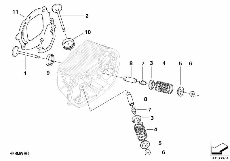 Muelle de válvula OEM 11347692450 para motos BMW R1200S, HP2 Sport. Original BMW Motorrad.