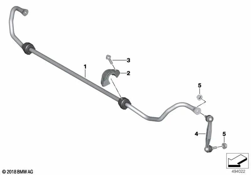 Braço de suspensão esquerdo para BMW F20, F21, F22, F23, G42, F30, F31, F34, F35, G20, G21, F32, F33, F36, G22, G23, G26, I12, I15, E84, G29 (OEM 33506785607). BMW originais.