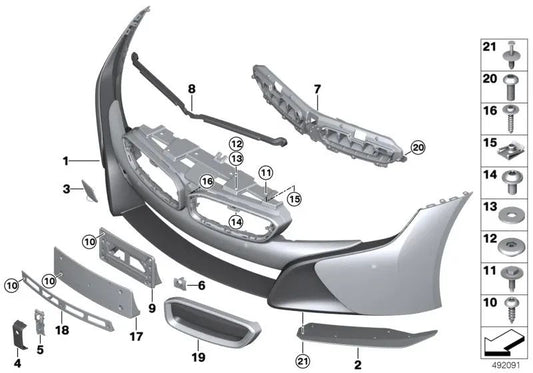 Painted decorative grille right for BMW I12, I12N, I15 (OEM 51137370634). Original BMW