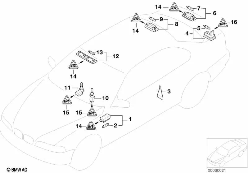 Habitação do conector preto para BMW E90, E91, E92, E39, E71, E72 (OEM 61131378149). BMW original
