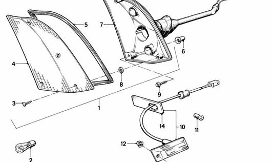 Links links Licht für die BMW 7 E23 -Serie (OEM 63131370599). Original BMW.