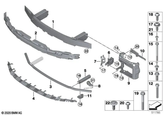 Front lower bumper bracket for BMW G22, G23 (OEM 51119450745). Original BMW.