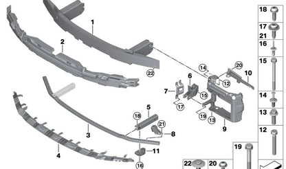 Soporte del parachoques delantero para BMW Serie 4 G22, G23 (OEM 51117451117). Original BMW