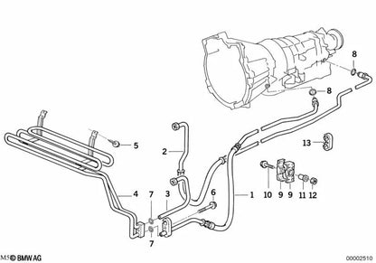 Tubería de refrigeración de aceite de admisión OEM 17222244576 para BMW Serie 3 E36 325td, 325tds. Original BMW.