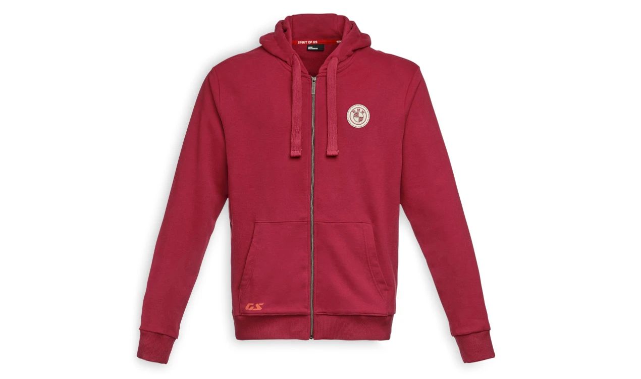 Sudadera con cremallera Spirit of GS roja OEM 76615A81498 para BMW. Original BMW Motorrad.