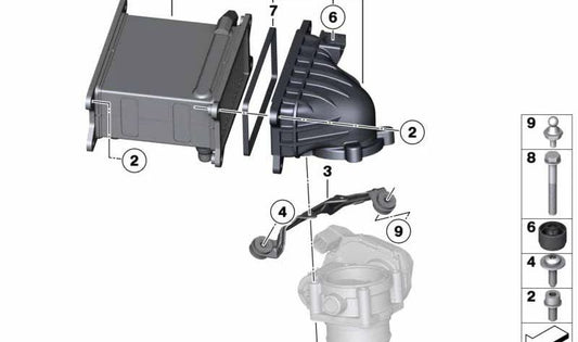 Junta de perfil OEM 11617561009 para BMW F01, F01N, F02, F02N, G12, G12N. Pieza original BMW para sistema de admisión y cargador de aire (intercooler).
