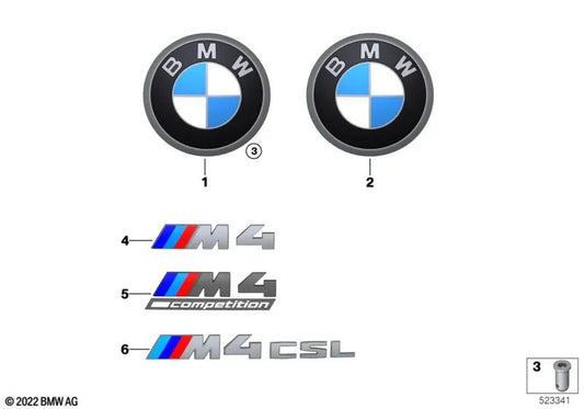 Emblem for BMW G82, G83 (OEM 51148084165). Genuine BMW