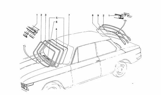Luneta trasera calefactable para BMW (OEM 51311350297). Original BMW
