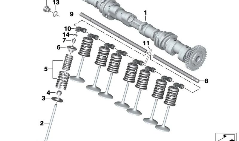 Árbol de levas de admisión OEM 11311641059 para motos BMW M 1000 RR (K66) 2020-2025. Original BMW Motorrad.