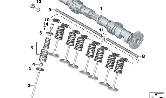 Árbol de levas de admisión OEM 11311641059 para motos BMW M 1000 RR (K66) 2020-2025. Original BMW Motorrad.