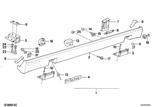Folio derecho OEM 51711926198 para BMW Serie 6 E24. Original BMW.