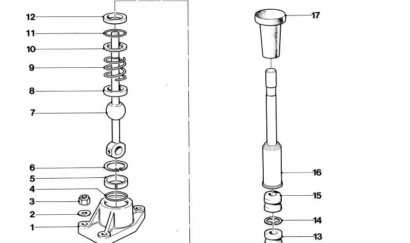 Wechselhebel OEM 25111220223 für BMW E21, E30, E12, E28, E24, E23. Originaler BMW -Ersatz.