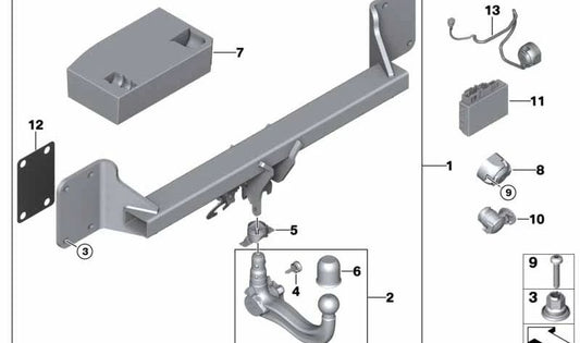 Abnehmbarer Schleppschleppen OEM 71606872001 für BMW X5 (F15, F85) und BMW X6 (F16, F86). Original BMW.