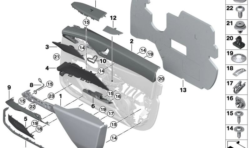 Seat Adjustment Switch Housing Left for BMW 7 Series G70, i I20 (OEM 61317911319). Original BMW