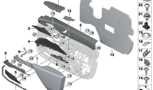 Brüstung sinistra anteriore per BMW G70 (OEM 51415A2BF47). BMW originale