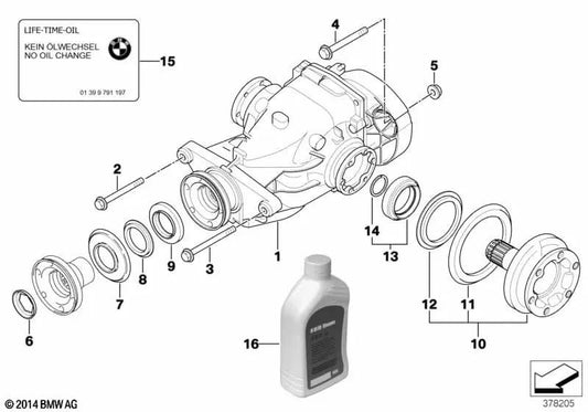 Hinterachsgetriebe for BMW E60, E60N, E61, E61N 5 Series E63, E64 6 Series (OEM 33107560604). Genuine BMW.