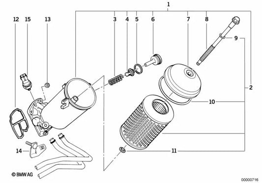 Parafuso sextavado para BMW E36, E34 (OEM 11422243363). BMW originais.