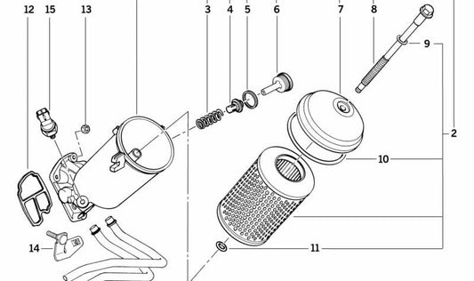 Junta tórica (O-Ring) OEM 11422242433 para BMW E36 y E34. Pieza de repuesto utilizada en el sistema de filtrado de aceite. Original BMW.