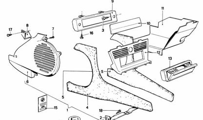 Tapón guantera OEM 51161858926 para BMW E12. Original BMW.