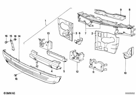 Painel frontal para BMW Série 3 E21 (OEM 41131874095). BMW original