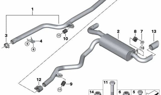 Tubo de escape frontal 18308599494 para BMW G20, G21, G22, G23, G26. BMW original