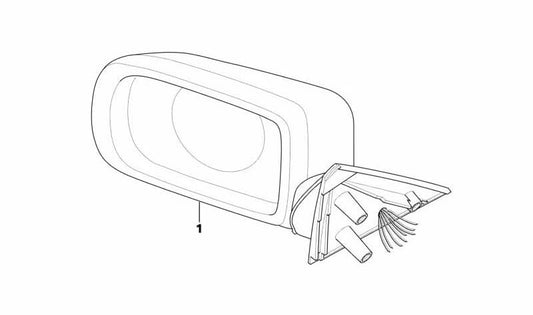 Espejo retrovisor exterior izquierdo con cristal calefactable OEM 51168203741 para BMW E39. Original BMW.