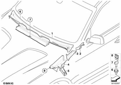 Cubierta del paragolpes delantero izquierdo para BMW E83, E83N (OEM 51713401007). Original BMW.