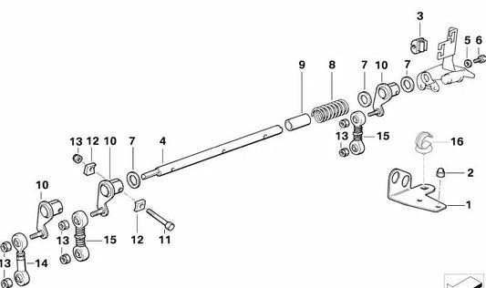 Palanca de acelerador OEM 13541317816 para BMW E36 (Modelos: 316i, 318i, 320i, 323i, 325i, 328i, M3). Original BMW.