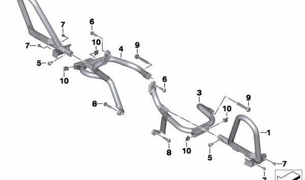 Protector de motor OEM 11848548602 para BMW Motorrad R 1200 GS (K50), R 1200 GS Adv (K51), R 1250 GS (K50), R 1250 GS Adv (K51). Original BMW Motorrad.