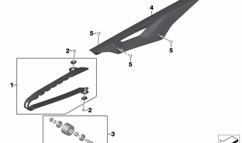 Juego de guía deslizante de cadena OEM 33857924054 para motos BMW G 310 GS, G 310 R, G 310 RR. Original BMW Motorrad.