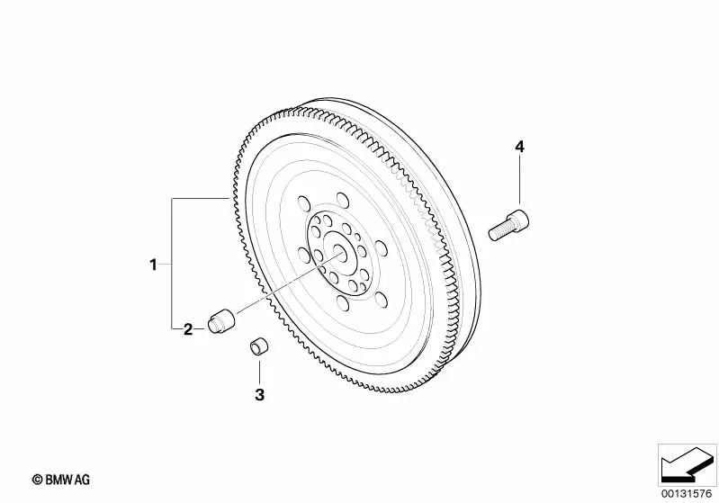 Dual mass flywheel for BMW 5 Series E60, E60N, E61, E61N (OEM 21207533923). Original BMW