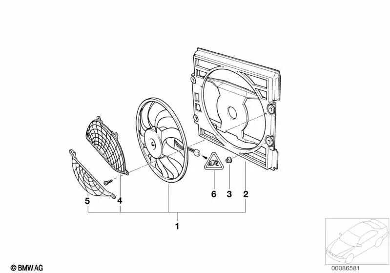 Grade de proteção para BMW E46 (OEM 51717010225). BMW original